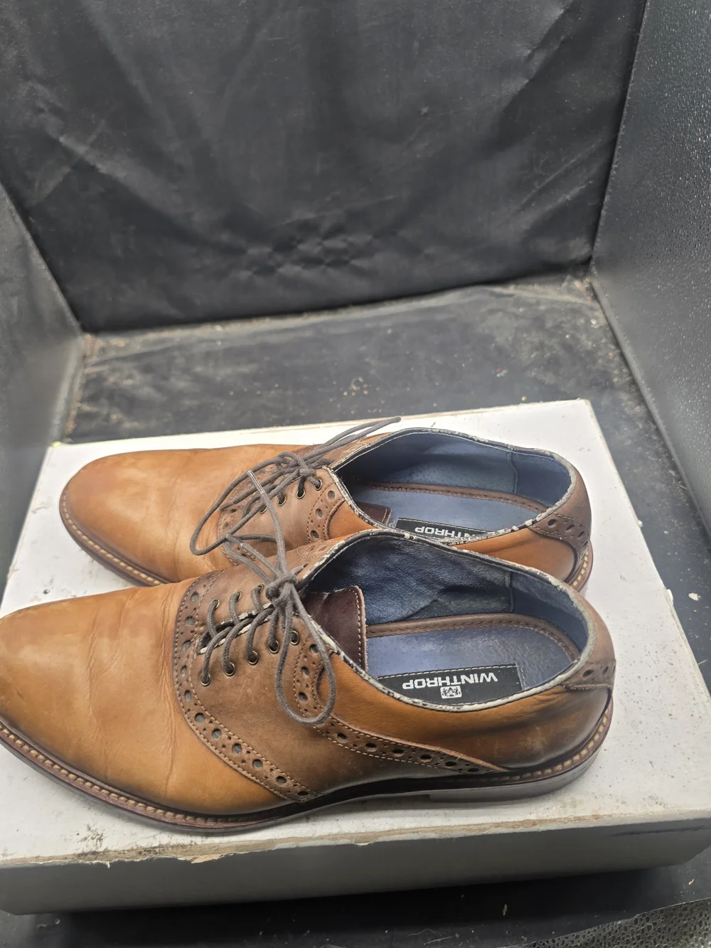 Men's Brown Leather Brogue Derby Shoes